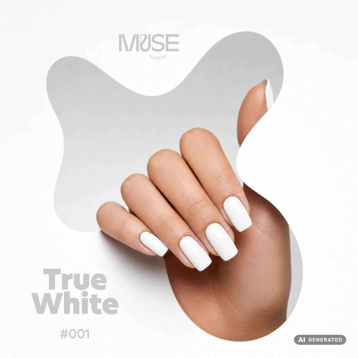 UV/LED Ημιμόνιμο Βερνίκι Νυχιών True White #001 σε μανικιούρ
